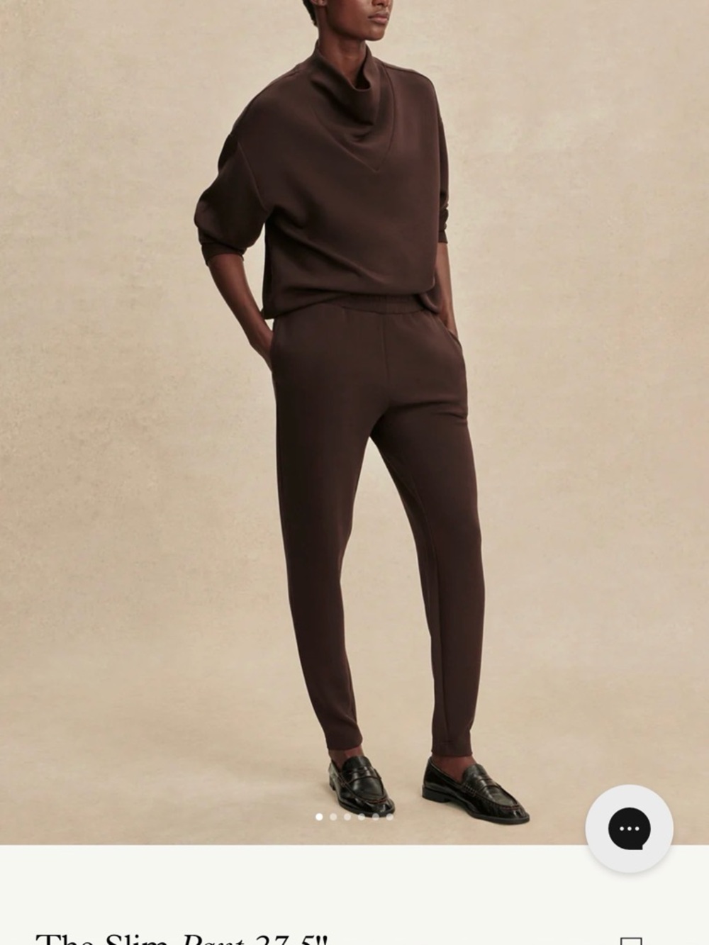 Varley the slim pant Jogger Pants 27.5 in coffee bean size small
